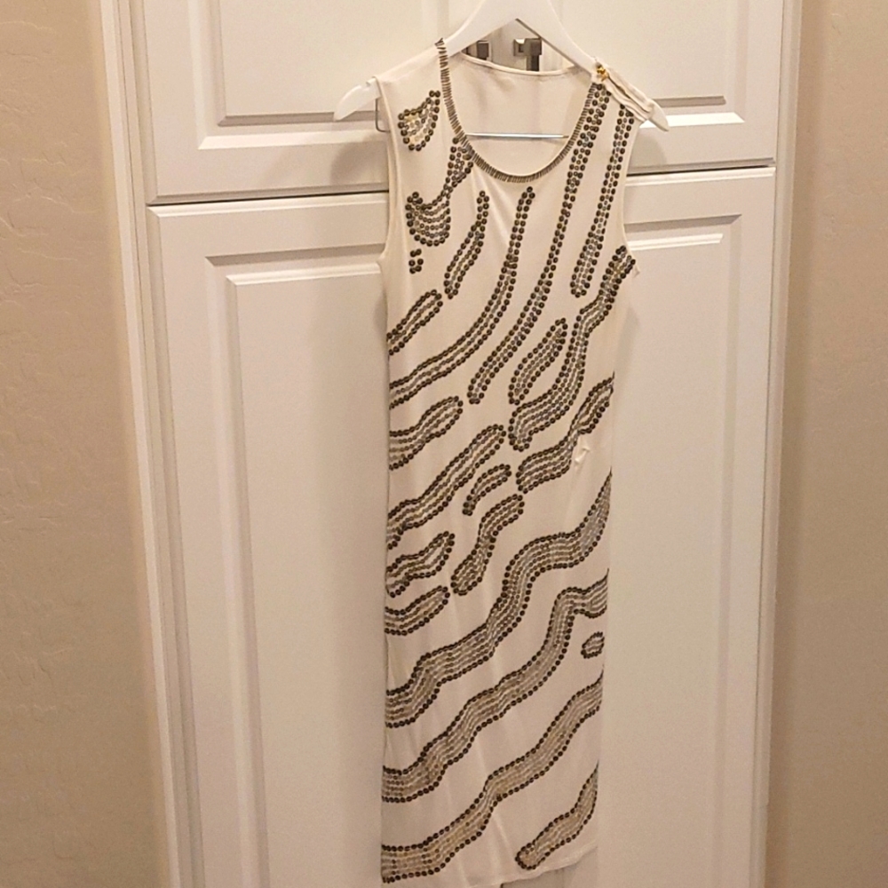 White midi embellished dress